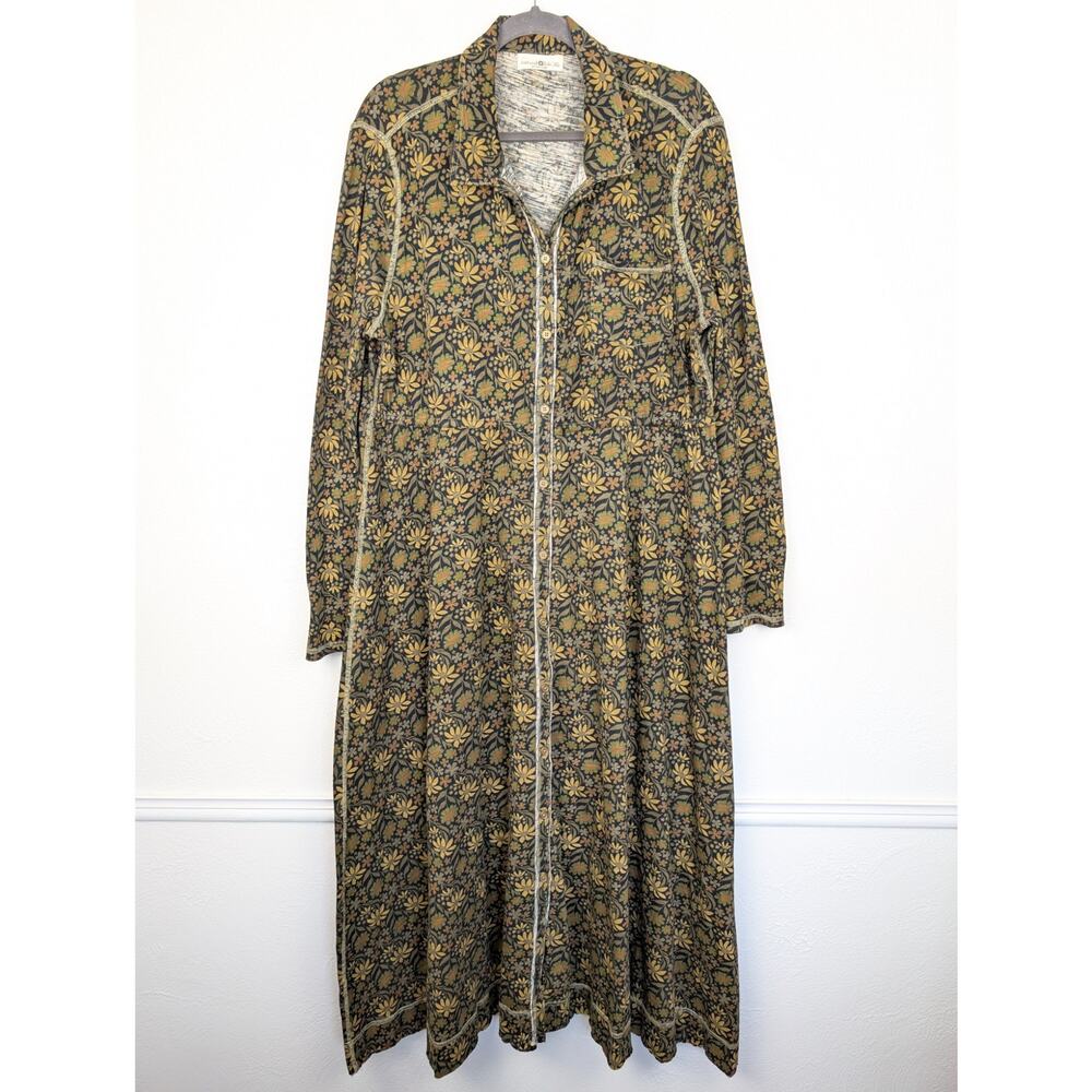Natural Life Dress Christa Knit Cotton Floral Boho Cottagecore Black Size XL - Picture 4 of 13